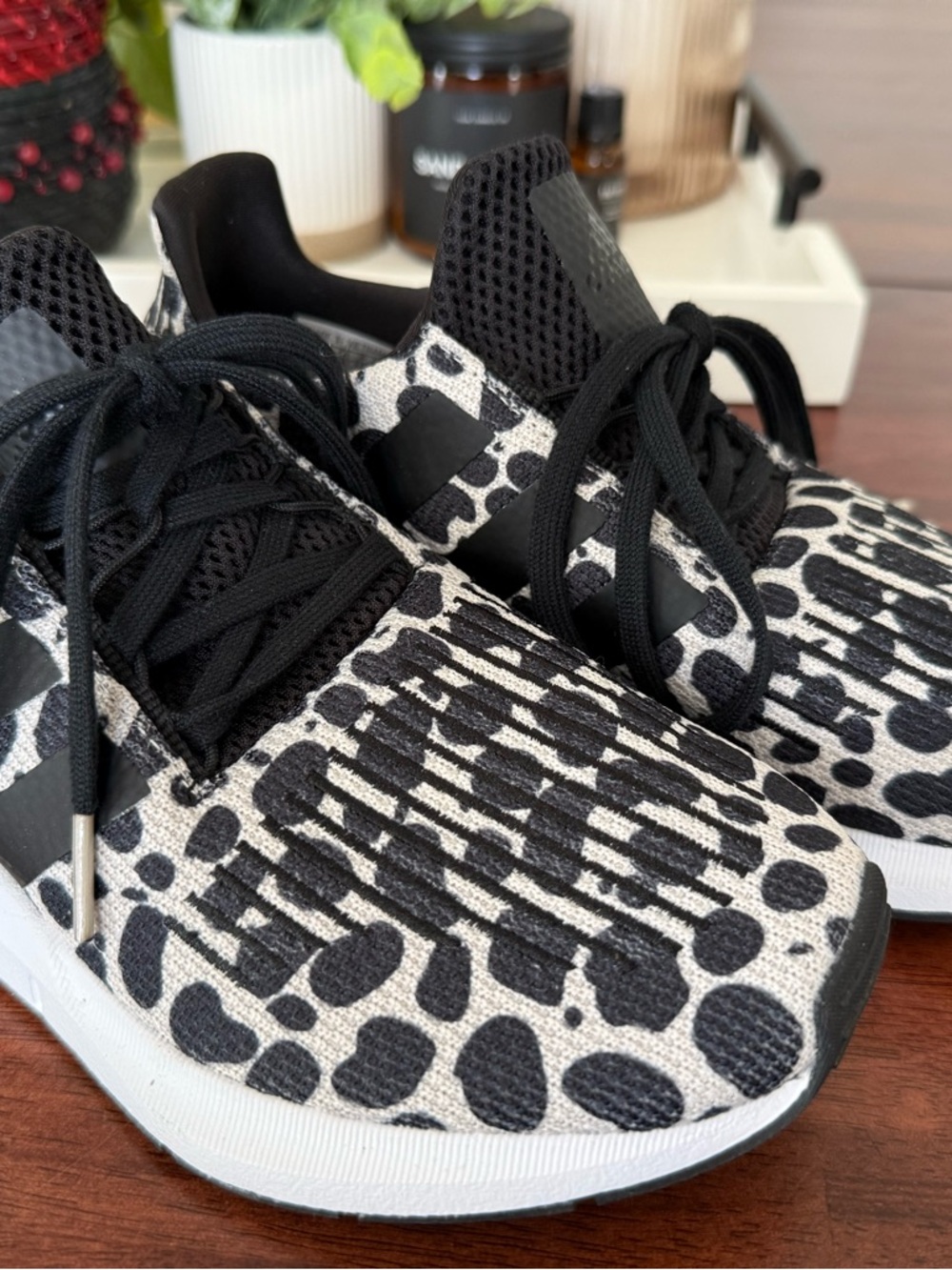 adidas Black and White Slip-On Athletic Shoe